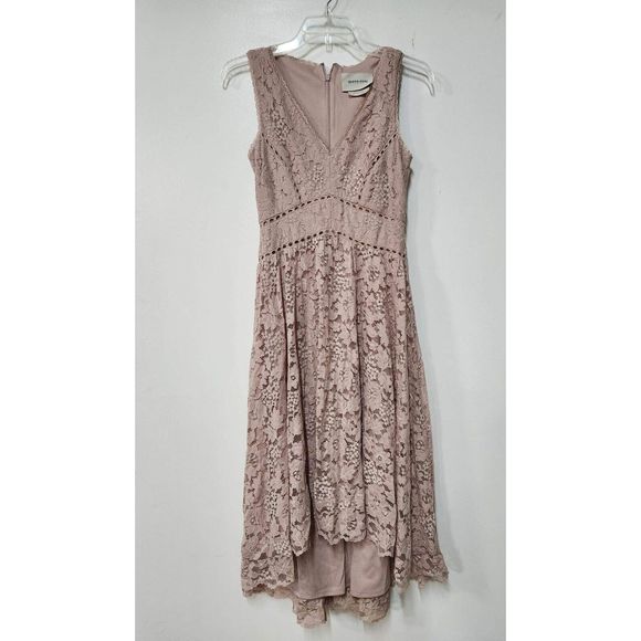 Anthropologie BHLDN Perri Lace V-Neck Dress Size 6 - Picture 6 of 9